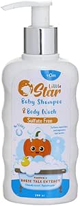 Little star Baby shampoo& Body wash Pumpkin oil & Horse tail extract 200 ml for kids White