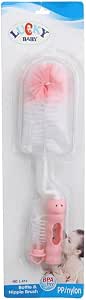 Lucky Baby L-619 Polypropylene & Nylon bottle Nipple Brush BPA Free for kids Pink
