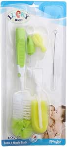 Lucky Baby L-620 Polypropylene& Nylon Bottle Nipple Brush BPA Free for kids Green