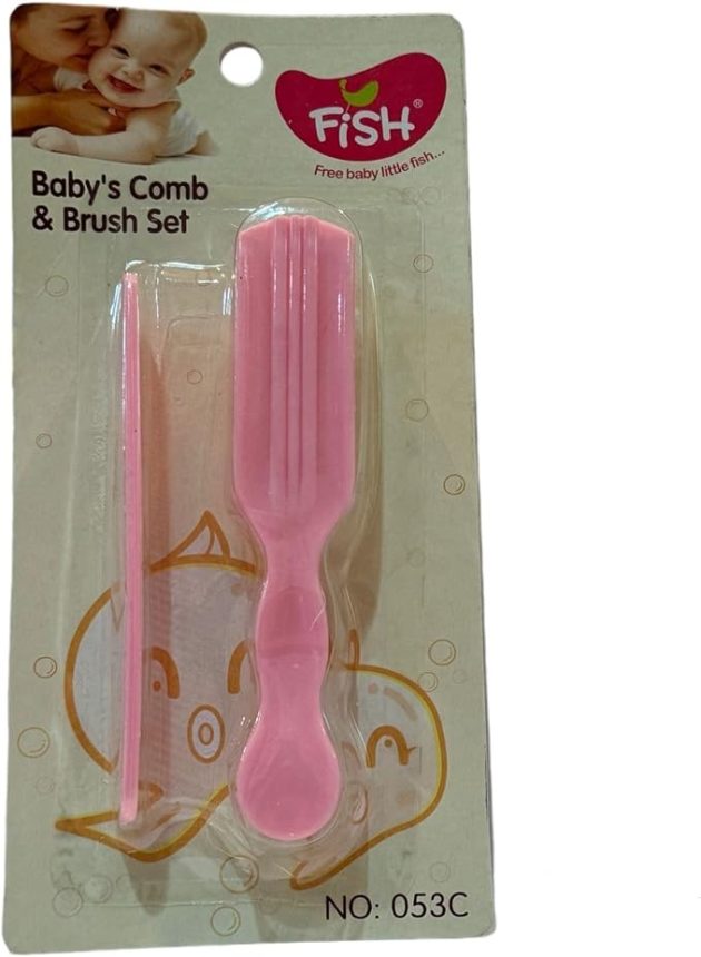 Fish baby comb and brush - Pink